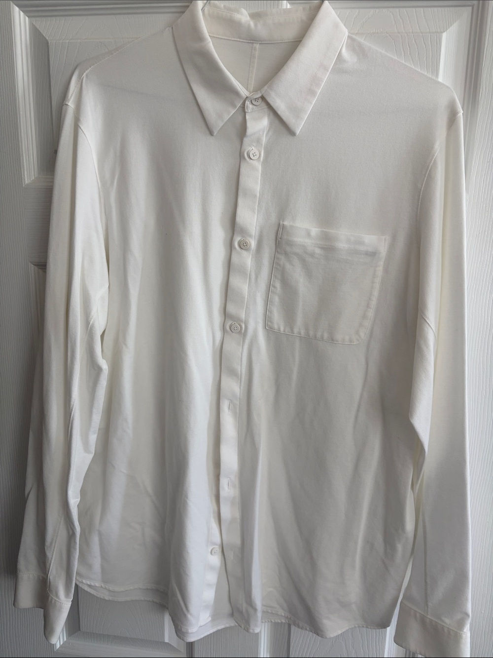 lululemon athletica Men's White Long-Sleeve Button Shirt